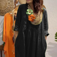 Losse effen maxi-jurk met V-hals