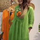 Losse effen maxi-jurk met V-hals