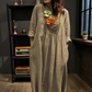 Losse effen maxi-jurk met V-hals