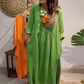 Losse effen maxi-jurk met V-hals