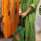 Losse effen maxi-jurk met V-hals