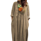 Losse effen maxi-jurk met V-hals