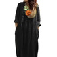 Losse effen maxi-jurk met V-hals