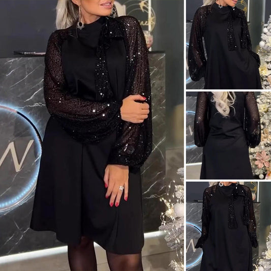 👠 MATEN: S-3XL 💋 Glinsterende pailletten patchworkjurk voor vrouwen