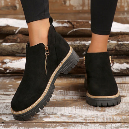 Damschoenen met ronde neus en ritssluiting aan de zijkant