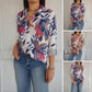 Elegante Blouse met Plantenprint en Knopen