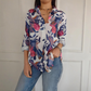 Elegante Blouse met Plantenprint en Knopen