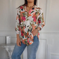 Elegante Blouse met Plantenprint en Knopen