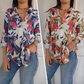 Elegante Blouse met Plantenprint en Knopen