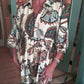 Dames Vintage Print V-hals Losse Jurk