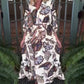 Dames Vintage Print V-hals Losse Jurk