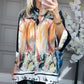 Tweedelige set: Losvallend geprint shirt + wijdpijpenbroek