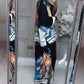 Tweedelige set: Losvallend geprint shirt + wijdpijpenbroek