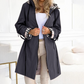 🔥Lange hoodie met trekkoord in de taille en ritssluiting