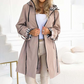 🔥Lange hoodie met trekkoord in de taille en ritssluiting
