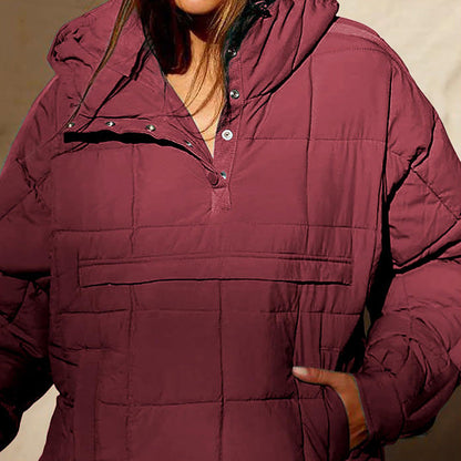 🌟Warme losse jas met capuchon voor dames in de winter