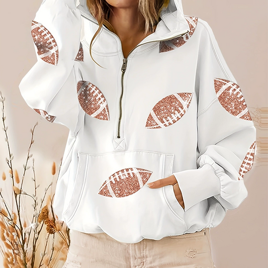Dames Fashion Sequin Hoodie met Lange Mouwen