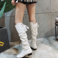 Elegant High Boots With Bow Detail