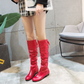 Elegant High Boots With Bow Detail