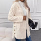 Warm damesjack met capuchon met diamantpatroon