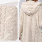 Warm damesjack met capuchon met diamantpatroon