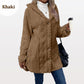 Warm damesjack met capuchon met diamantpatroon