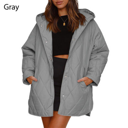Trendy, lichtgewicht gewatteerd winterjack met capuchon voor dames