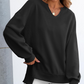 Modieus V-hals Damesblouse met Lange Mouwen