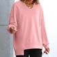 Modieus V-hals Damesblouse met Lange Mouwen