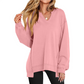 Modieus V-hals Damesblouse met Lange Mouwen