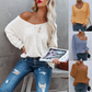 Tijdelijke aanbieding - 50% korting✨Dames off-the-shoulder trui losse lichtgewicht pullover top