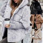 Luxe Dames Oversized Gebreide Puffer Jas – Winter Must-Have met Patchwork Design & Maximum Warmte!
