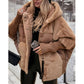 Luxe Dames Oversized Gebreide Puffer Jas – Winter Must-Have met Patchwork Design & Maximum Warmte!