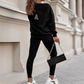 👚👖Dames Casual Set – Top met Lettersprint en Broek🛍️