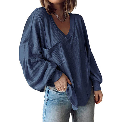 ✨ Dames Casual V-hals Gebreide Top – Zacht, Flatterend & Perfect voor Elke Gelegenheid