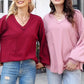 ✨ Dames Casual V-hals Gebreide Top – Zacht, Flatterend & Perfect voor Elke Gelegenheid