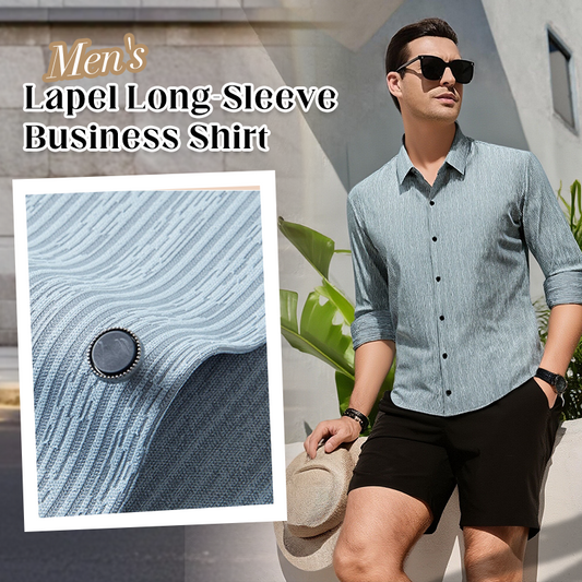 Men's Lapel Long-Sleeve Business Shirt