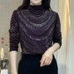 Dames Elegante Top met Lange Mouwen en Pailletten