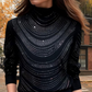 Dames Elegante Top met Lange Mouwen en Pailletten