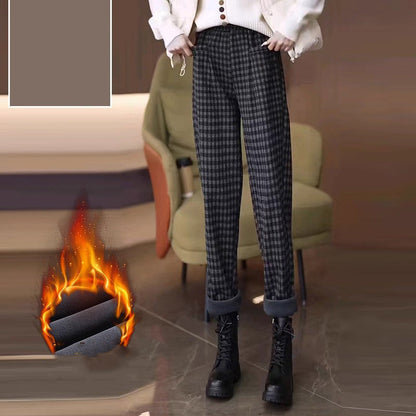 Geruite rechte broek voor dames