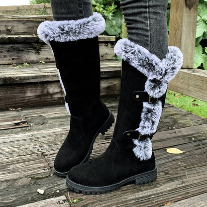 Dames dikke pluche mid-calf snowboots