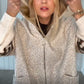 Women's Casual Spliced Knit Zip Hooded Coat