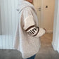 Women's Casual Spliced Knit Zip Hooded Coat