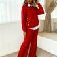 Dames neptwee-delige set met sweatshirt en rechte broek