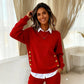 Dames neptwee-delige set met sweatshirt en rechte broek