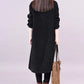 Hoge hals, losse corduroy maxi-jurk voor dames