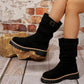 Women's Suede Slouchy Mid-Calf Boots with Buckle