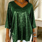 Dames Glitter V-Hals Losse Top