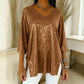 Dames Glitter V-Hals Losse Top