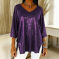 Dames Glitter V-Hals Losse Top